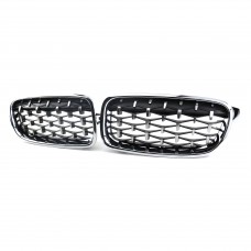 Car Grill Auto Parts Diamond style Silvery Front Bumper Grill For Bmw 3 series F30 2012-2019