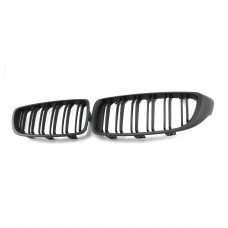 Mesh Front Bumper Grille Matte Black Double Slat Center Grill Grill for BMW 4 series F32 2013-2020