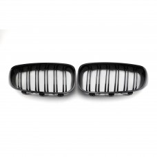 Double Slat Mesh Grille Glossy Black Car Front Grill Kidney Grill Replacement For Bmw 3 series F34 2012-