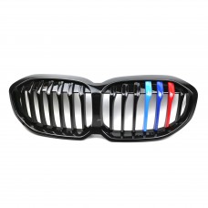 Tricolor Single Slat Front Grille Car Parts Hood Grille Racing Bumper Grill  For Bmw 1series F40 2020-