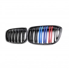 M color ABS front bumper grille double slat 3 Color Front Bumper Kidney Grills Grille For Bmw X1 F48 2015-2019