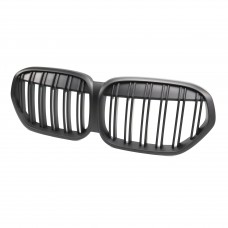 Auto Body Kits Mesh Guards Grille ABS Matte Black Dual Slat Front Bumper Car Front Grille For Bmw X1 F49 2019 2020 2021 2022