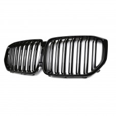 Front grille ABS double slats glossy black Kidney Center Grille Mesh Grill For Bmw X5/X6 G05 2019-