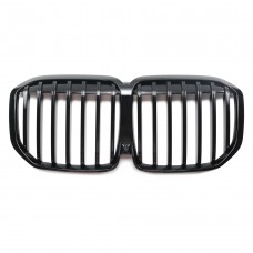 Upgrade ABS Single Slat Gloss Black Front Bumper Kidney Center Mesh Grille Grill For Bmw X7 G07 2023-