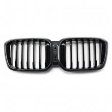 Modified single slat carbon fiber front air intake grille ABS front bumper grill For Bmw iX3 G08 2021