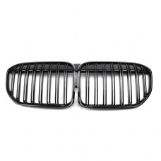 Dual-slat gloss black ABS front kidney mesh grille For Bmw 7 series G11 2020-