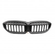 Car Front Grille Single Line Matte Black ABS Material Front Bumper Grill For Bmw 3 series G20 2019 2020 2021