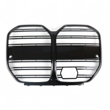 Grill ABS Gloss Black Double Slats Front Bumper Grille with ACC For Bmw 4 series G26 2023