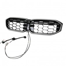 Upgrade Diamond Front Grill diamond grill silver LED front bumper kidney grill For BMW 3 Series G28 2023