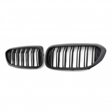 Double Slat Front Bumper Kidney Grill Front Kidney Grille Matte Black Inssert Grill For Bmw 5 series G30 2018 2019 2020