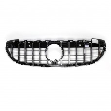 Auto GT Grilles Chrome Silver Grille VERTICAL front bumper GRILLE For MERCEDES Benz C Class W206 2020-