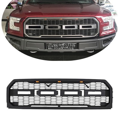 Решетка радиатора Матовый черный/Серый ABS для Ford F150 2015-2017 - купить на tuningdom.ru