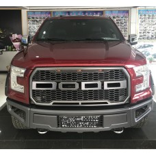 Решетка радиатора Fit For Ford F150 2015-2017, матовый черный/серый, ABS