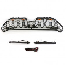 2019 Honeycomb Front Grille With Amber Light With Light Bar Fit For Toyota RAV4
