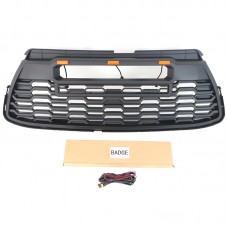 2015-2017 Auto Parts ABS Black Front Car Grille With Light Fits For Toyota Highlander