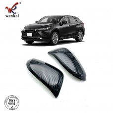 ABS Carbon Fiber Side Door Rearview Mirror Cover Trim For Toyota Harrier Venza 2020 2021 Car Accessories
