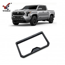 For Toyota Tacoma 2024 2025 Car Interior Front Water Cup Cover Trim ABS Carbon Fiber Black 1pcs
