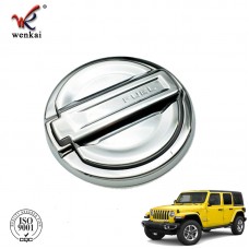 2pcs For Jeep Wrangler JL 2018 2019 Fuel Gas Tank Cap Cover ABS Chrom Car Accessories