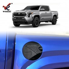Car Exterior Accessories Gas Oil Fuel Tank Cover Trim For Toyota Tacoma 2024+ ABS Carbon Fiber Black 1pcs
