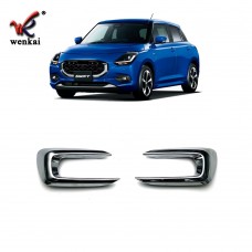 ABS Car Exterior Decoration Accessories Chrome Front Bumper Fog Lamp Cover Trim Replacement For Suzuki Swift ZC ZD 2024