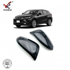 ABS Carbon Fiber Side Door Rearview Mirror Cover Trim For Toyota Harrier Venza 2020 2021 Car Accessories