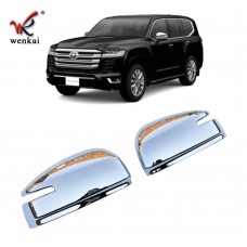 ABS Chrome For 2022 Toyota Land Criuser LC300 Rearview Side Door Mirror Cover Trim Car Accessories