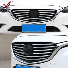 ABS Chrome Front Grille Grill Mesh Cover Trims Fit For Mazda 6 Atenza M6 2014 2015 20166 Car Accessories