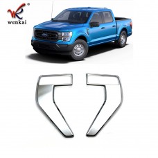 ABS Chrome Leaf Board Front Air Vent Fender Cover Foliage Decorative Frame For Ford F-150 2021 Car Accessories