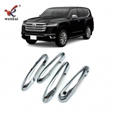 ABS Chrome Side Door Handle Sticker Decoration Cover Trim For Toyota LC300 Land Cruiser 2022 SUV