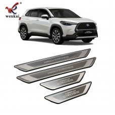 Car Threshold Side Door Foot Plate For Toyota Corolla Cross 2020 2021 Welcome Pedal Auto Decoration Accessories
