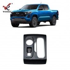 Carbon Fiber Style Interior Central Control Gear Shift Panel Trim Cover For Chevrolet Colorado 4WD 2023-2024 Accessories
