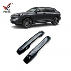 For Honda Vezel HR-V RV 2021 2022 ABS Carbon Fiber Front Side Door Handle Cover Trim Car Styling Auto Accessories