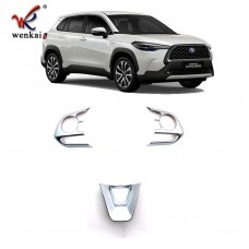 For Toyota Corolla Cross XG10 2020 2021 Car Interior Steering Wheel Cover Trim ABS Carbon Fiber Black Accessories