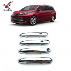 For Toyota Sienna 2021 2022 Chrome Side Door Handle Cover Trim Car Exterior Accessories