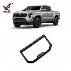 For Toyota Tacoma 2024 2025 Car Interior Rear Water Cup Cover Trim ABS Carbon Fiber Black 1pcs