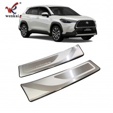 Inner Rear Bumper Protector Plate Cover Trim For Toyota Corolla Cross 2020 2021 Car Accessories 2PCS Stainless Steel