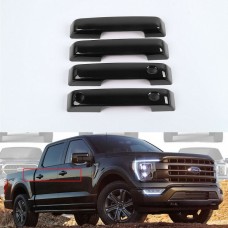 Элегантные чёрные накладки на дверные ручки для Ford F150 2021-2023 с отверстием под Smartkey.