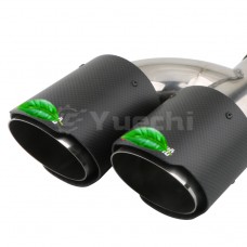 Universal Dual-outlet H Type 2.5inch Carbon Fiber Matte Black Exhaust Tips Muffler Pipe Tail Tip With Logo