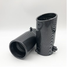 Car Accessories 70mm Inlet 76mm Outlet Car Exhaust Tail Muffler Tip Stainless Steel Rear Carbon Fiber Exhaust Tips Pipes