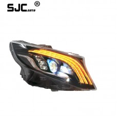 SJC Auto LED Headlight 16-20 for Mercedes-Benz V-class Vito  V260 modified Maybach full LED headlight assembly