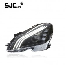 SJC Car Lights For W204 2011-2014 LED Headlight C Class C180 C200 DRL Dynamic Lamp C- Class Design Assembly Upgrade