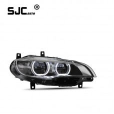 Auto SJC Auto Car Head Light Parts For X6  E71 headlight 2008-2014 LED Angel eye Lamps Headlights DRL