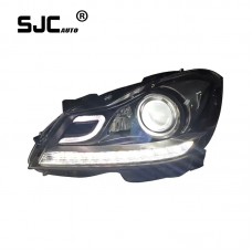 Sjc Car Accessories For 11-14 Mercedes-benz Class C W204 Headlamp Assembly Refitted Laser Lens Running Lamp Water Steering Lamp