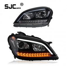 SJC For Mercedes-Benz  W164 Modified Headlamp Assembly 2009-2011 ML350 500 Daytime LED Streamer Lamp Car Accessories