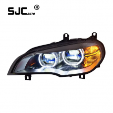 SJC Auto Car Parts For 2007-2013 BMW X5 headlight assembly E70 modified new LED angel eye daytime running light