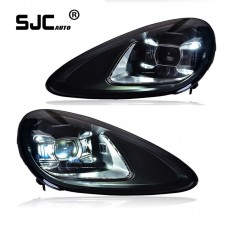 SJC Auto Specially Designed for Porsche Cayenne LED Headlight Assembly 11-18 Old Modified New LED Matrix Lens Front Lights