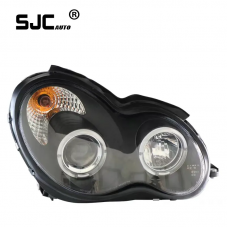 SJC Automotive Parts Angel Eye Modified Headlights for Mercedes Benz C Class W203 2000-2007 LED Front Daytime Running Headlamps