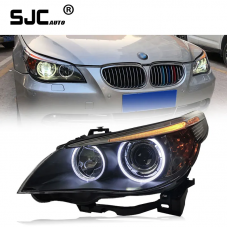 SJC Auto Head Lights for BMW 5 series E60 2003-2010 High Quality Headlight Assembly Angel Eyes LED Car Lights