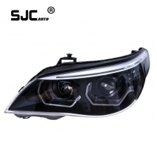 SJC Auto Car Lights Headlights for BMW 5 Series E60 03-10 Headlight Assembly Upgrade Full LED Angel Eyes front lamps