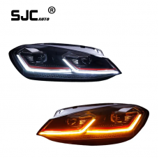 Sjc Auto Hot-selling For Vw Golf Mk7 Headlights Sequential 2013-2020 Car Accessories Red Stripe Dynamic Complete Lamp